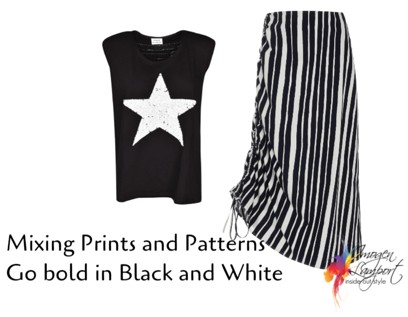 mixing bold black and white prints