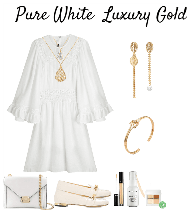 Pure White and Luxury Gold Jewelry