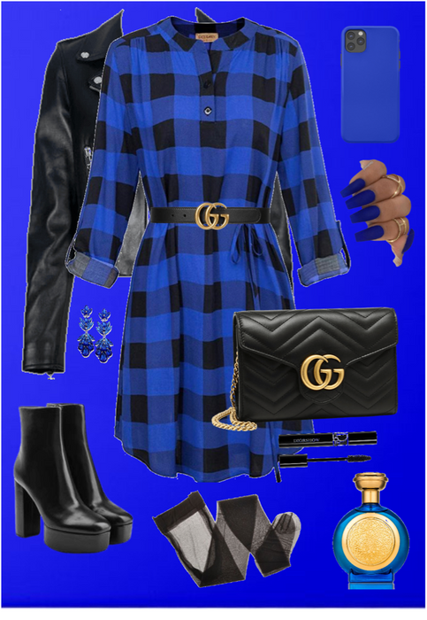 black and blue flannel