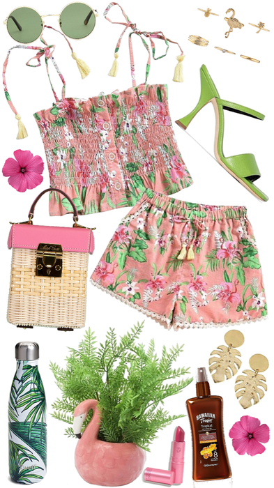 pink & green tropical queen