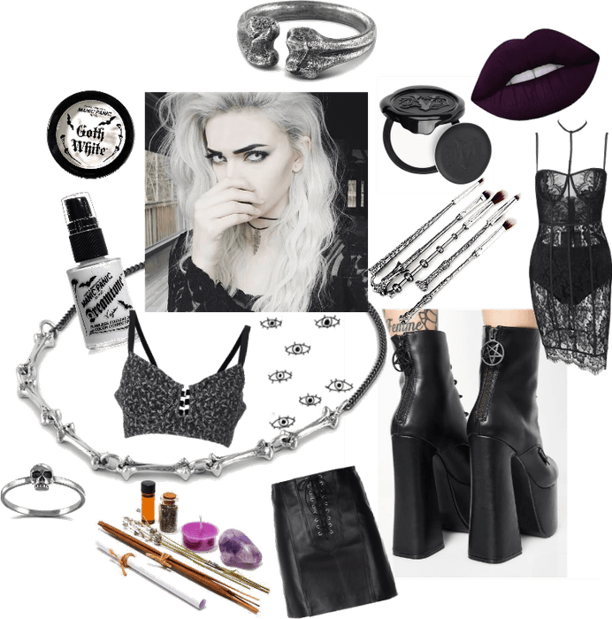 Black & White Goth Witch Look
