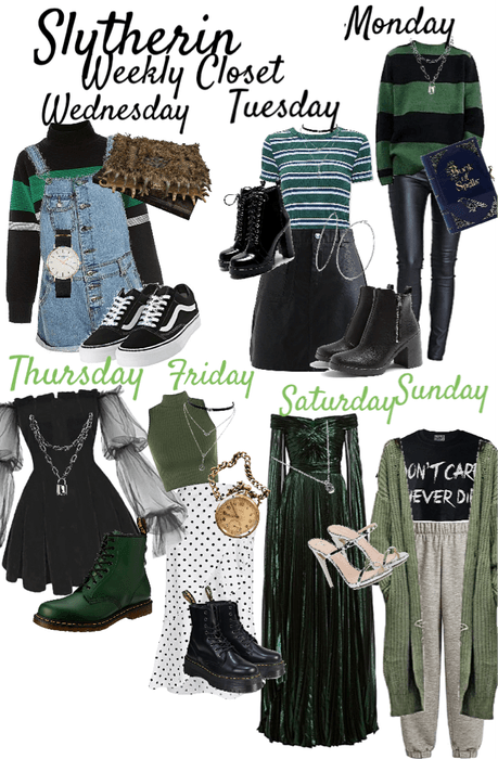 Slytherin weekly outfit planner