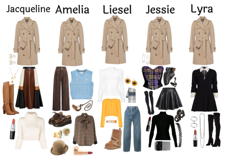1 trench coat = 5 looks = 5 characters