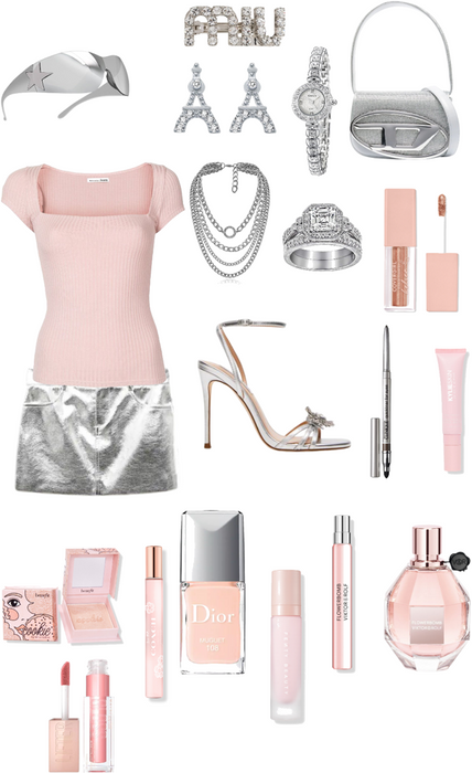 Shimmering silver and Millennial Pink
