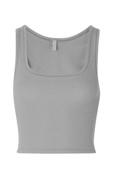 skims Cotton Collection Cropped Ribbed Cotton-blend Jersey Tank ...