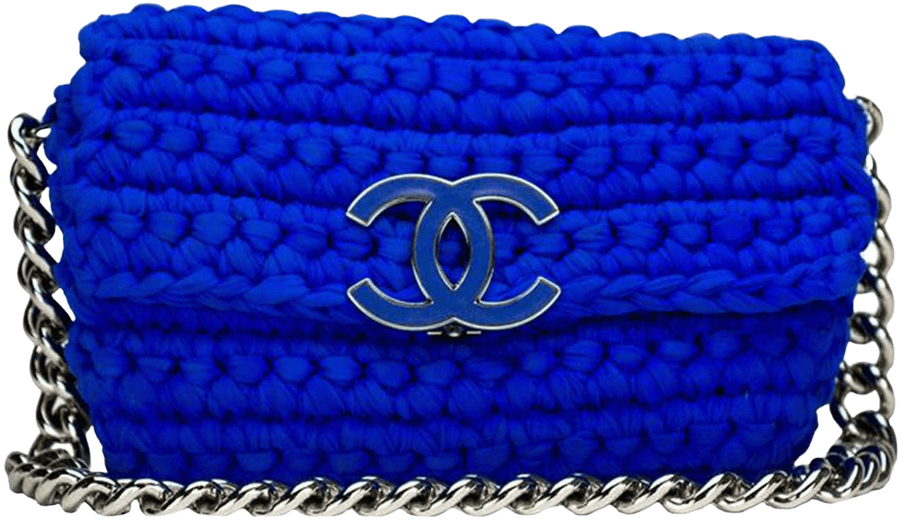 Chanel Chanel Classic Flap Electric Crochet Collectors Blue Cloth