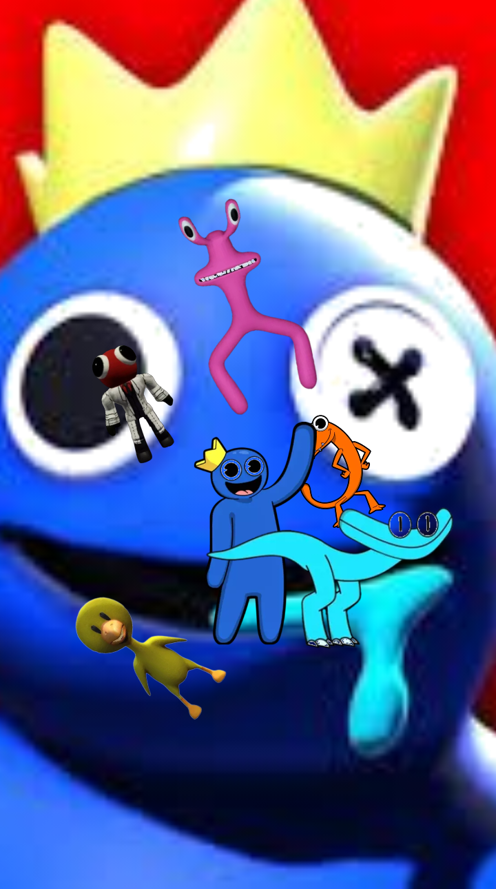 Rainbow Friends PNG, Blue Red Orange Green PNG