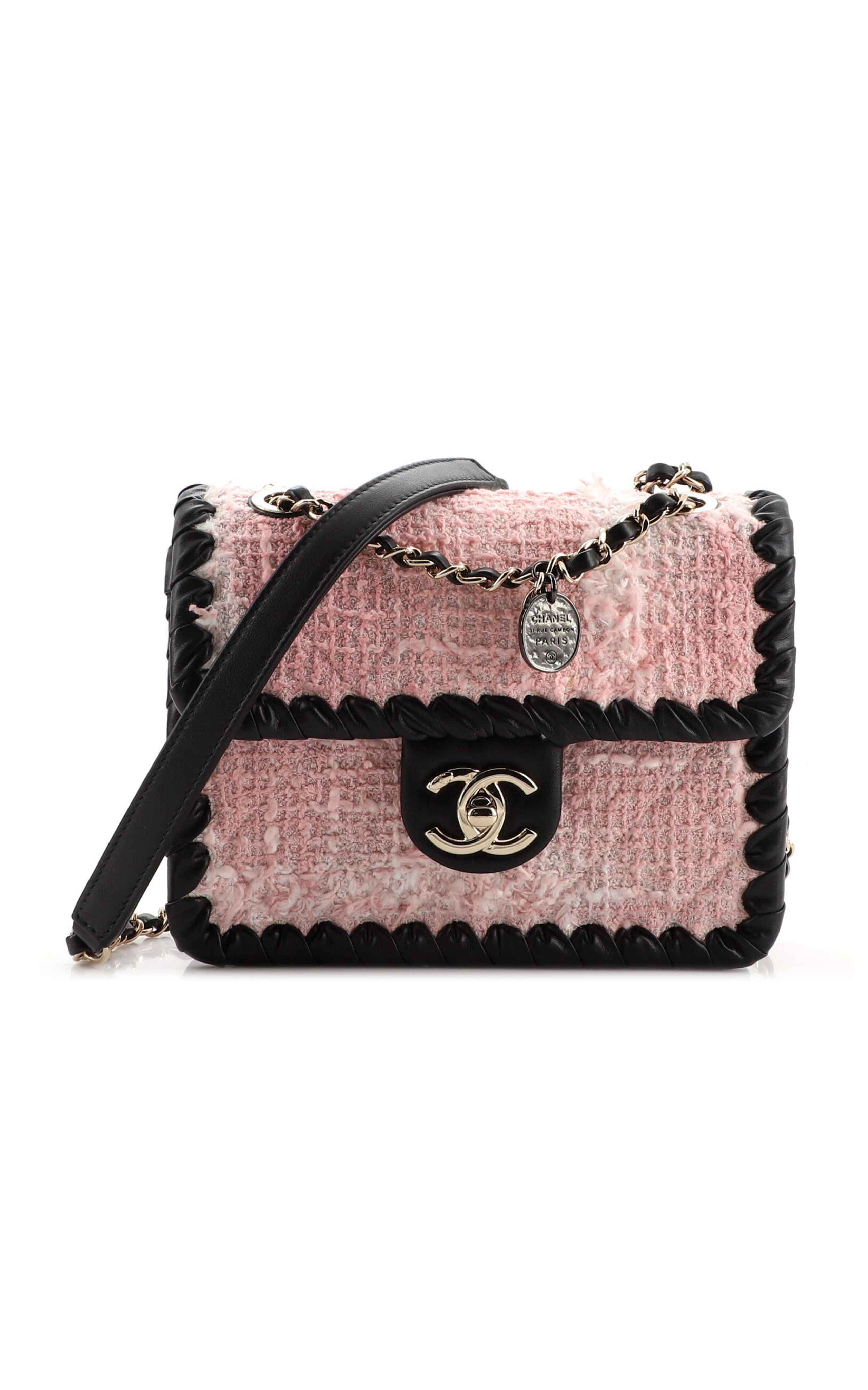 Chanel Pre-Owned Chanel My Own Frame Quilted Tweed Mini Flap Bag