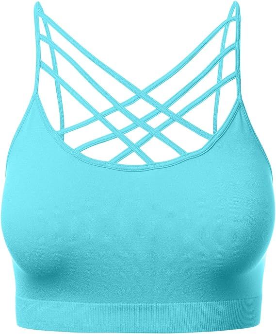 Womens Ladies Sleeveless Sports Hollow Bra Strappy Bandeau Camiso