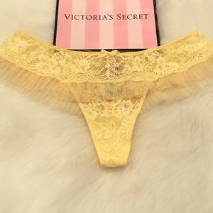 victoria's secret Victoria's Secret, Intimates & Sleepwear, Nwt Victorias  Secret Yellow Ruffle Trim Thong Med, Poshmark
