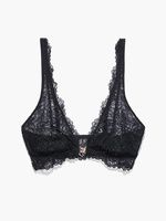 FENTY Romantic Corded Lace Front-Closure Bralette in Black, SAVAGE X FENTY